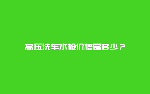 高压洗车水枪价格是多少？