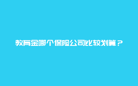 教育金哪个保险公司比较划算？