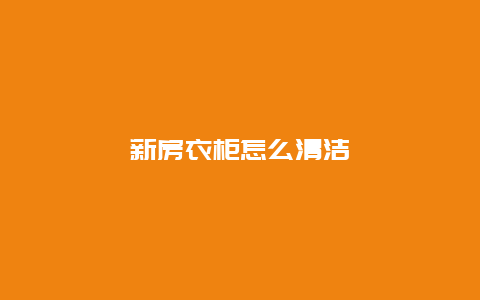 新房衣柜怎么清洁