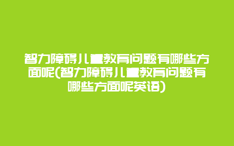 智力障碍儿童教育问题有哪些方面呢(智力障碍儿童教育问题有哪些方面呢英语)