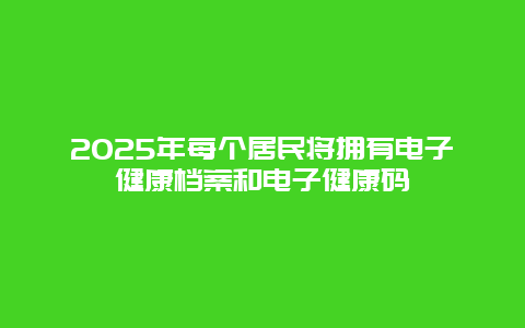 2025年每个居民将拥有电子健康档案和电子健康码