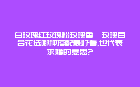 白玫瑰红玫瑰粉玫瑰香槟玫瑰百合花选哪种搭配最好看,也代表求婚的意思?