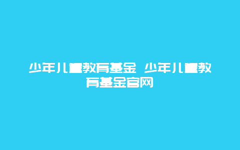 少年儿童教育基金 少年儿童教育基金官网