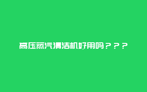 高压蒸汽清洁机好用吗？？？