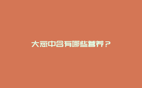 大葱中含有哪些营养？