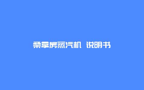 桑拿房蒸汽机 说明书