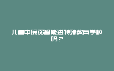 儿童中度弱智能进特殊教育学校吗？