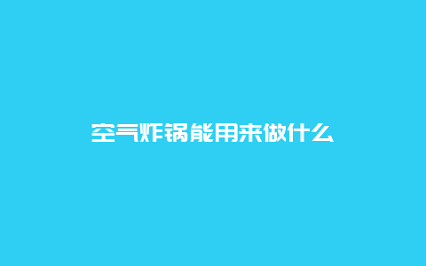 空气炸锅能用来做什么