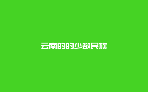 云南的的少数民族