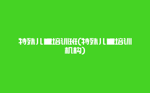 特殊儿童培训班(特殊儿童培训机构)