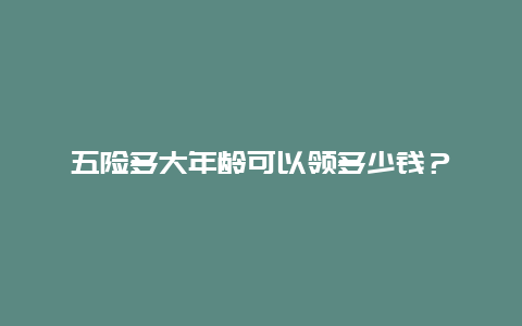 五险多大年龄可以领多少钱？