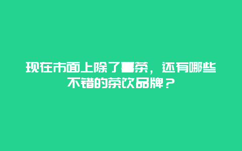 现在市面上除了喜茶，还有哪些不错的茶饮品牌？