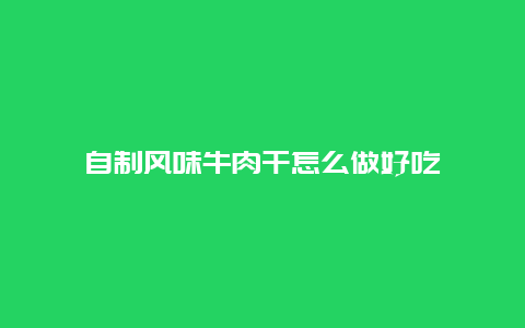 自制风味牛肉干怎么做好吃