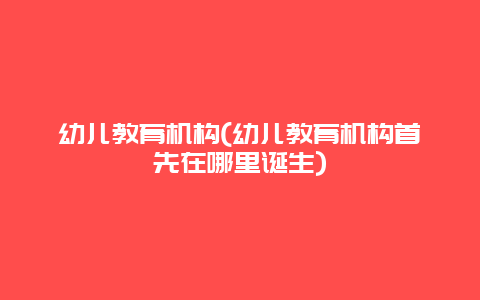 幼儿教育机构(幼儿教育机构首先在哪里诞生)