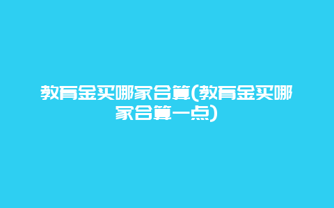 教育金买哪家合算(教育金买哪家合算一点)