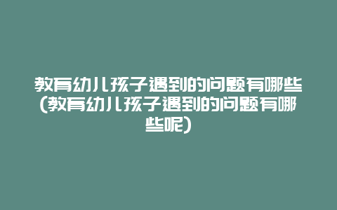 教育幼儿孩子遇到的问题有哪些(教育幼儿孩子遇到的问题有哪些呢)