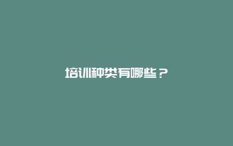 培训种类有哪些？