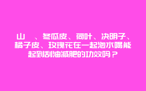 山楂、冬瓜皮、荷叶、决明子、橘子皮、玫瑰花在一起泡水喝能起到刮油减肥的功效吗？