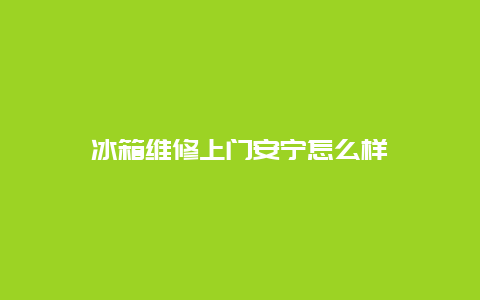 冰箱维修上门安宁怎么样