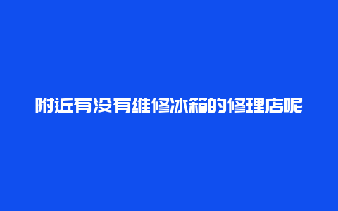 附近有没有维修冰箱的修理店呢