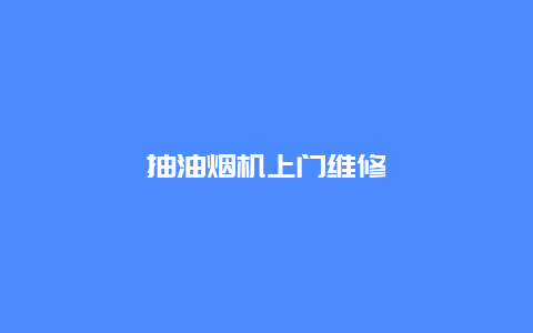 抽油烟机上门维修