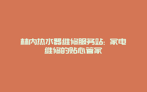 林内热水器维修服务站: 家电维修的贴心管家