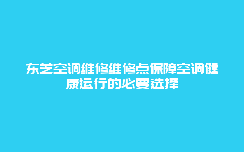 东芝空调维修维修点保障空调健康运行的必要选择