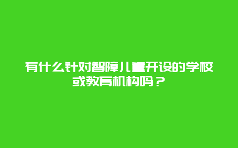 有什么针对智障儿童开设的学校或教育机构吗？_http://www.365jiazheng.com_儿童教育_第1张