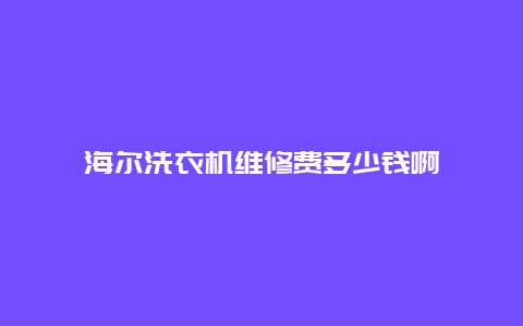 海尔洗衣机维修费多少钱啊