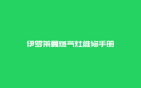 伊罗莱曼燃气灶维修手册