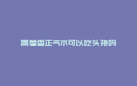 喝藿香正气水可以吃头孢吗