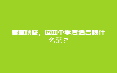 春夏秋冬，这四个季度适合喝什么荼？