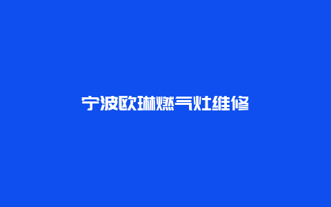 宁波欧琳燃气灶维修