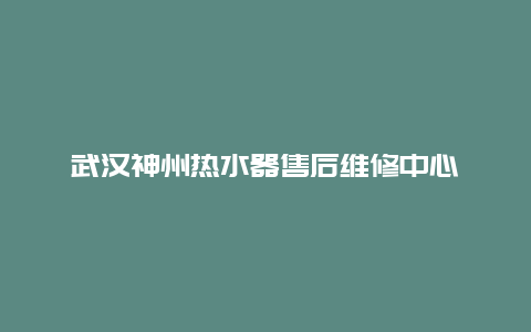 武汉神州热水器售后维修中心