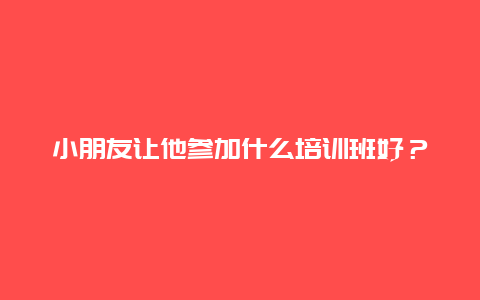 小朋友让他参加什么培训班好？