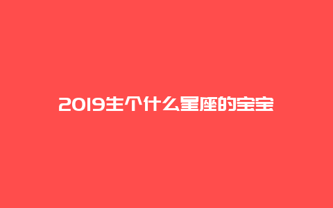 2019生个什么星座的宝宝