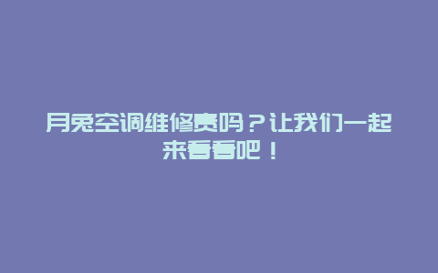 月兔空调维修贵吗？让我们一起来看看吧！