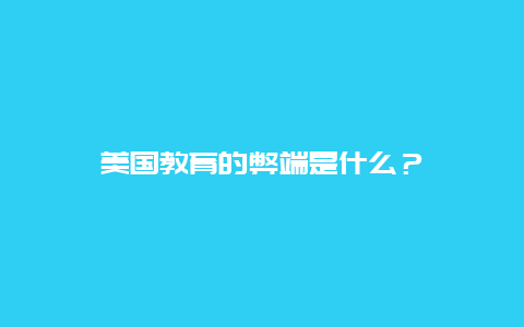 美国教育的弊端是什么？