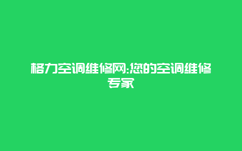 格力空调维修网:您的空调维修专家