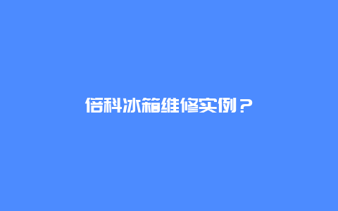 倍科冰箱维修实例？