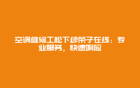 空调维修工松下纱荣子在线：专业服务，快速响应