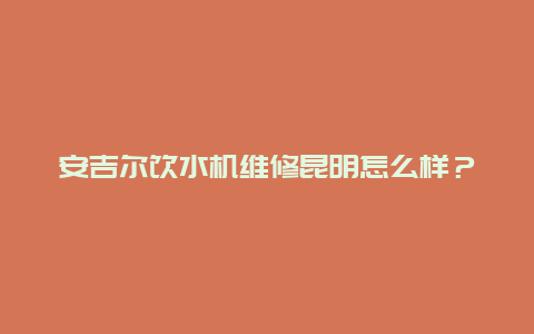 安吉尔饮水机维修昆明怎么样？