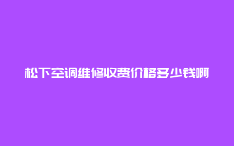 松下空调维修收费价格多少钱啊