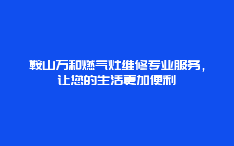 鞍山万和燃气灶维修专业服务，让您的生活更加便利