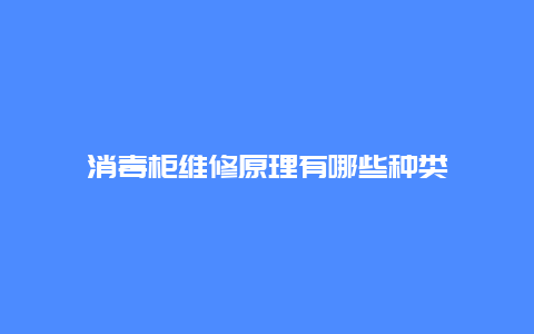 消毒柜维修原理有哪些种类