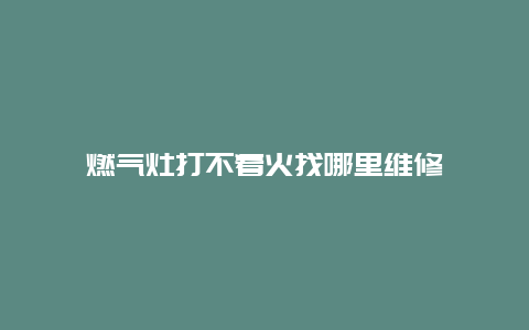 燃气灶打不着火找哪里维修