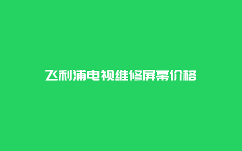 飞利浦电视维修屏幕价格