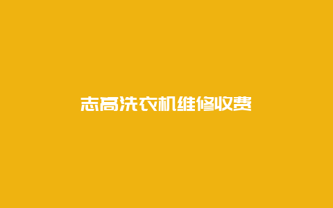 志高洗衣机维修收费