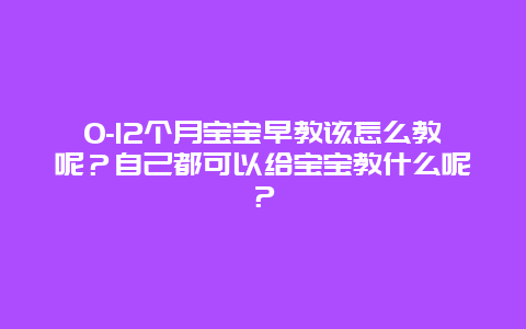 0-12个月宝宝早教该怎么教呢？自己都可以给宝宝教什么呢？