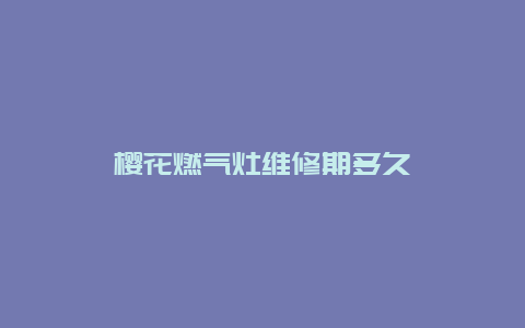 樱花燃气灶维修期多久